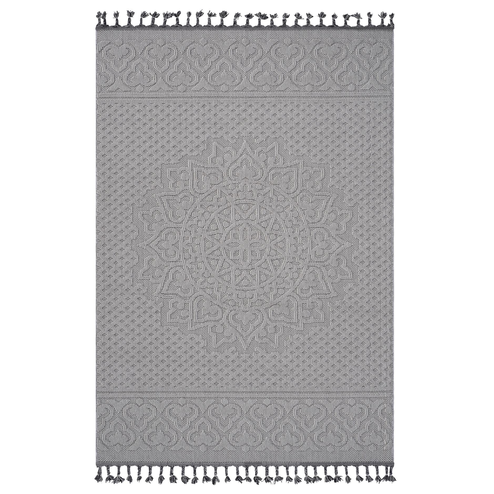 8x10 Stain Resistant Medallion Area Rug with Medium Pile, Easy Maintenance, Kid and Pet-Friendly Carpet, 120" L x 93" W x 0.3" H, White
