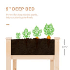 Raised Garden Bed with Legs, 48" x 22" x 30", Elevated Wooden Planter Box, Self-Draining with Bed Liner for Vegetables, Herbs, and Flowers Backyard, Patio, Balcony Use, Natural