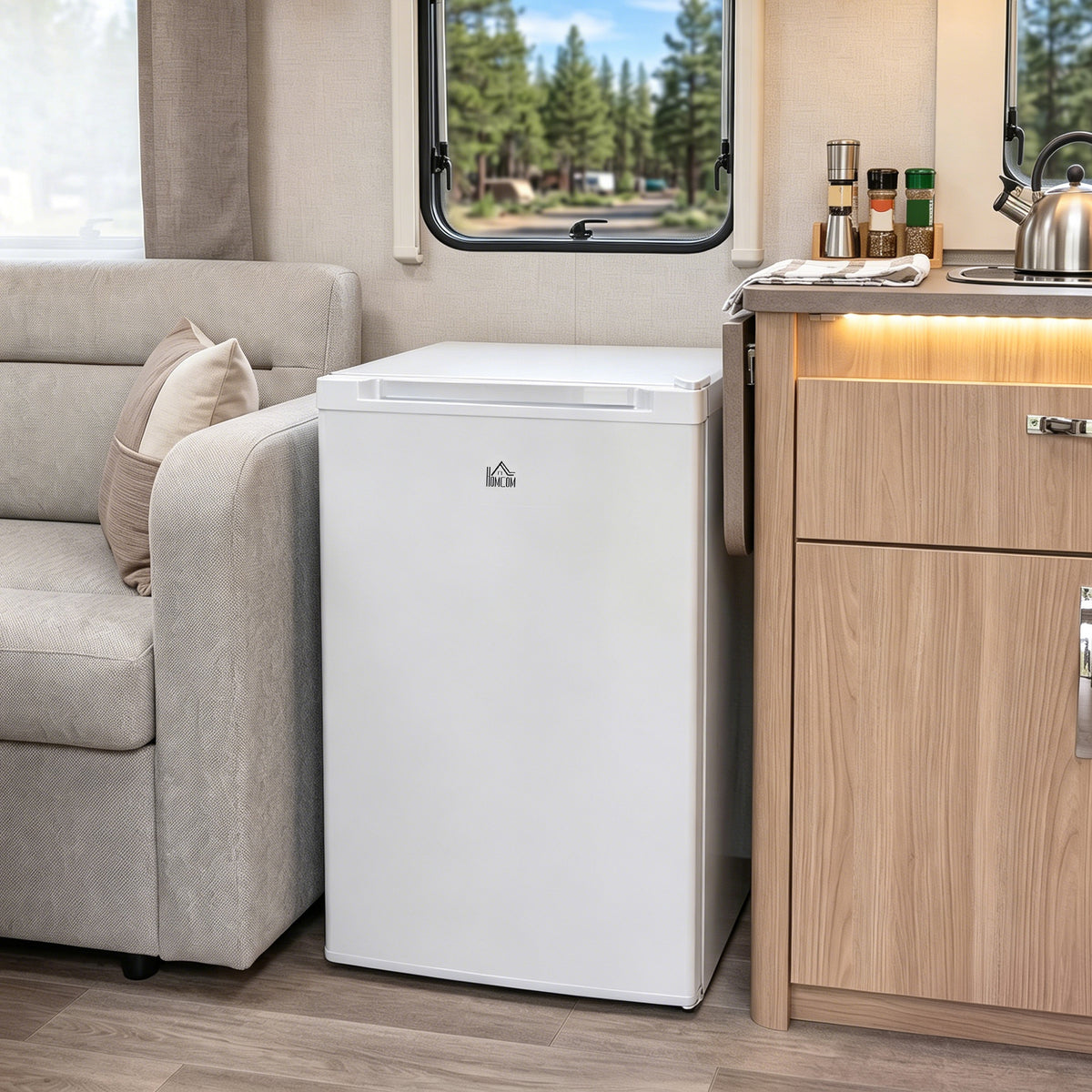 Upright Freezer, 3 Cu Ft Small Freezer with Reversible Single Door, Adjustable Thermostat for Home, Apartment, White