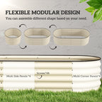 4.9' x 2' x 1.4' Galvanized Raised Garden Bed Kit, Metal Planter Box with Safety Edging, Cream