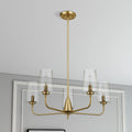 Dazzle Five-Light Chandelier with Clear Seeded Glass, Satin Brass Finish, Elegant and Sophisticated Design, 26.5" L x 26.5" W x 11" H, Clear+Gold