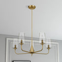 Dazzle Five-Light Chandelier with Clear Seeded Glass, Satin Brass Finish, Elegant and Sophisticated Design, 26.5" L x 26.5" W x 11" H, Clear+Gold