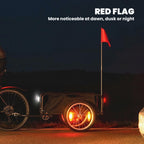 Bike Cargo Trailer, Bicycle Trailer Wagon Cart with Quick Release 16" Pneumatic Wheels, Aluminum Rims, Red Flag, Black