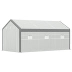 20' x 10' x 9' Walk-in Greenhouse, Outdoor Garden Warm Hot House with 6 Roll-up Windows, 2 Zippered Doors and Weather Cover, White