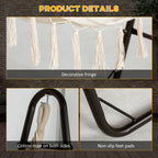 Hammock Chair with U Shape Stand, Hammock Swing Chair with A Side Pocket, Brown & Cream White