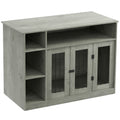 47" Dog Crate Furniture with Storage, for Large Medium Dogs, Gray