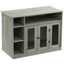 47" Dog Crate Furniture with Storage, for Large Medium Dogs, Gray