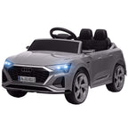 Q8 e-tron Sportback Licensed 12V Battery Powered Kids Electric Car w/ Spring Suspension, Soft Start, Gray
