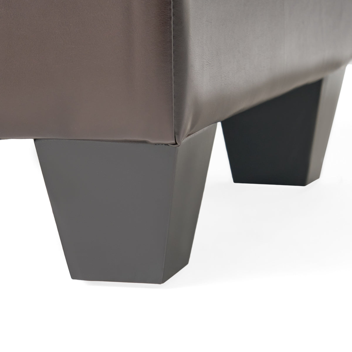 Storage Ottoman with Cushioned Top, Sturdy Frame, and Space-Saving Design, 46.5" L x 20.75" W x 17.25" H, Chocolate