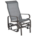 Outdoor Patio Glider Rocker, Metal High-Back Chair for Outdoor Use - Gray