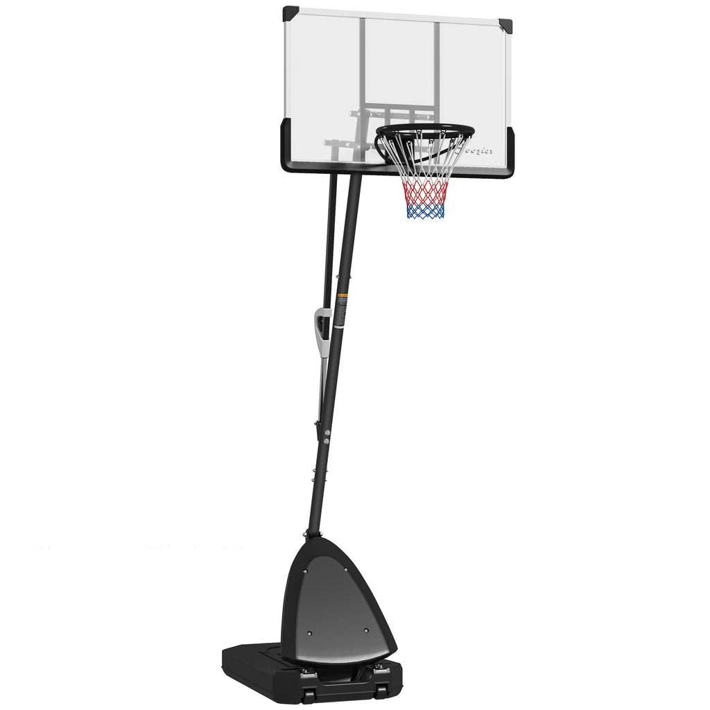 4.9-10' Basketball Stand, Freestanding Basketball System with 44" Shatterproof Backboard, Rebound System and Wheels