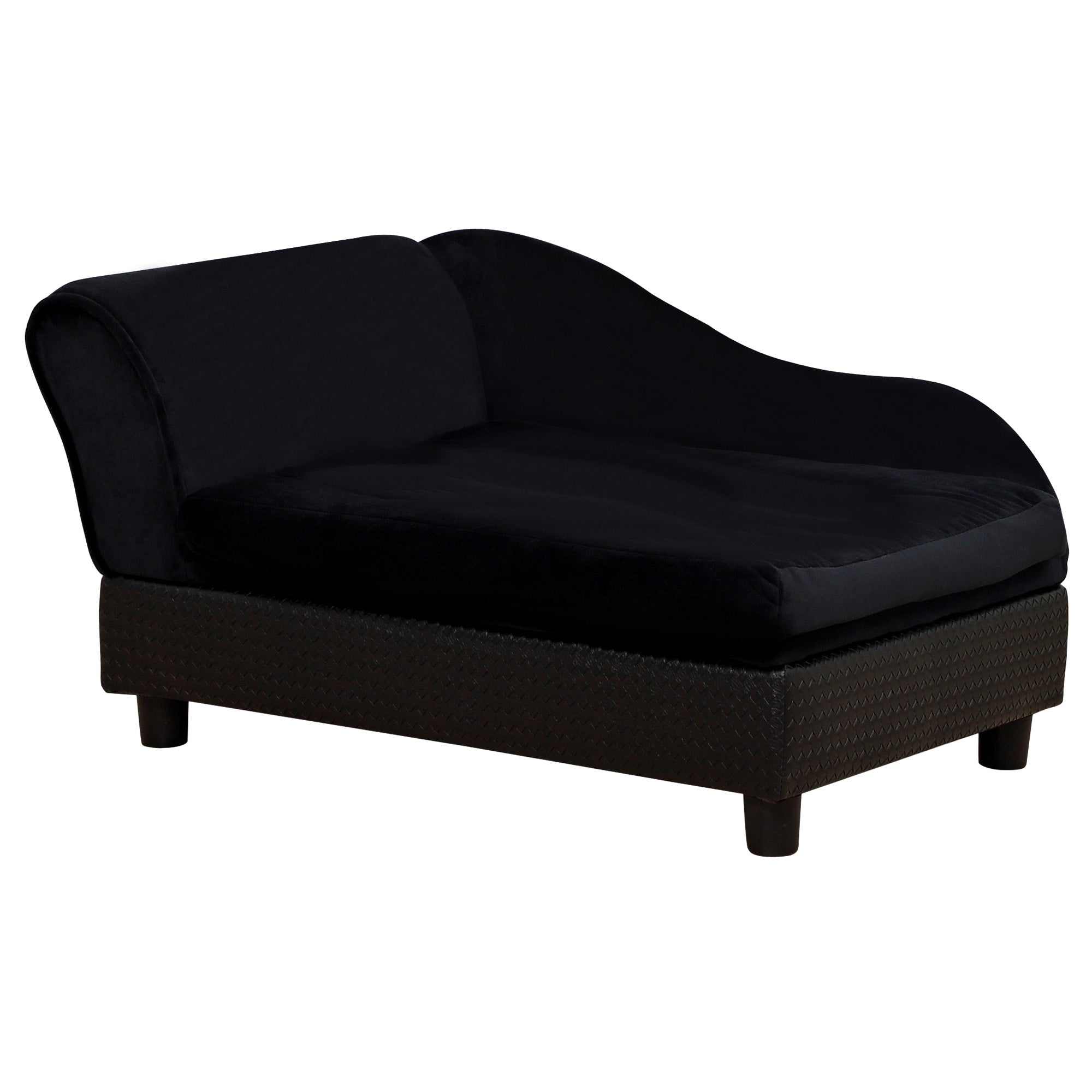 Pet Sofa Bed Couch with Storage, Pet Sofa for Cats and Small Dogs, Black