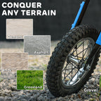 24V Kids Motorcycle, Electric Dirt Bike with 250W Motor, Up to 9.9 MPH, 12" Inflatable Tires and Rear Suspension, Blue
