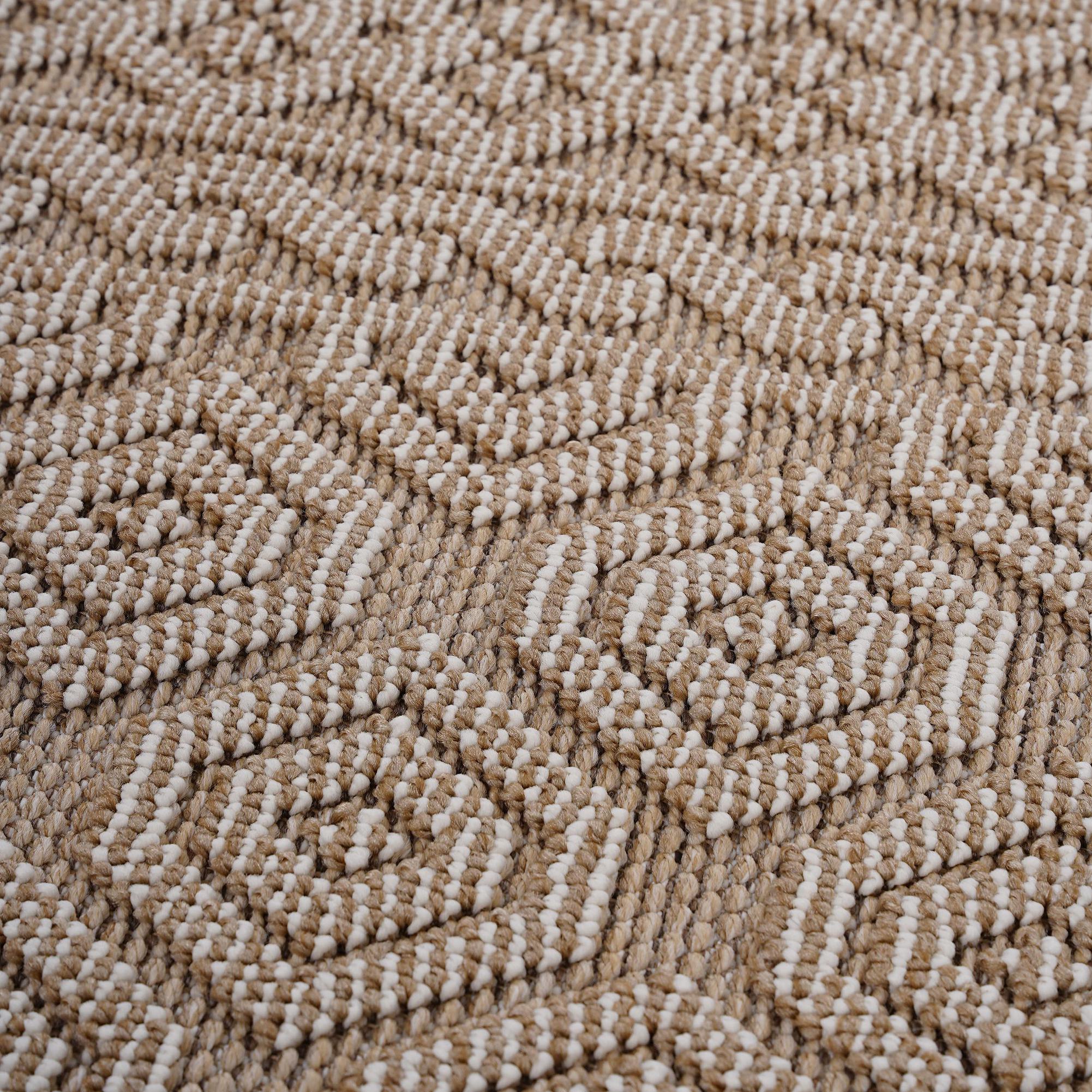 Naar 6x9 Geometric Indoor Outdoor Stain-Resistant Area Rug with Medium Pile Height, Kid and Pet-Friendly Carpet, 93" L x 79" W x 0.3" H, Mocha