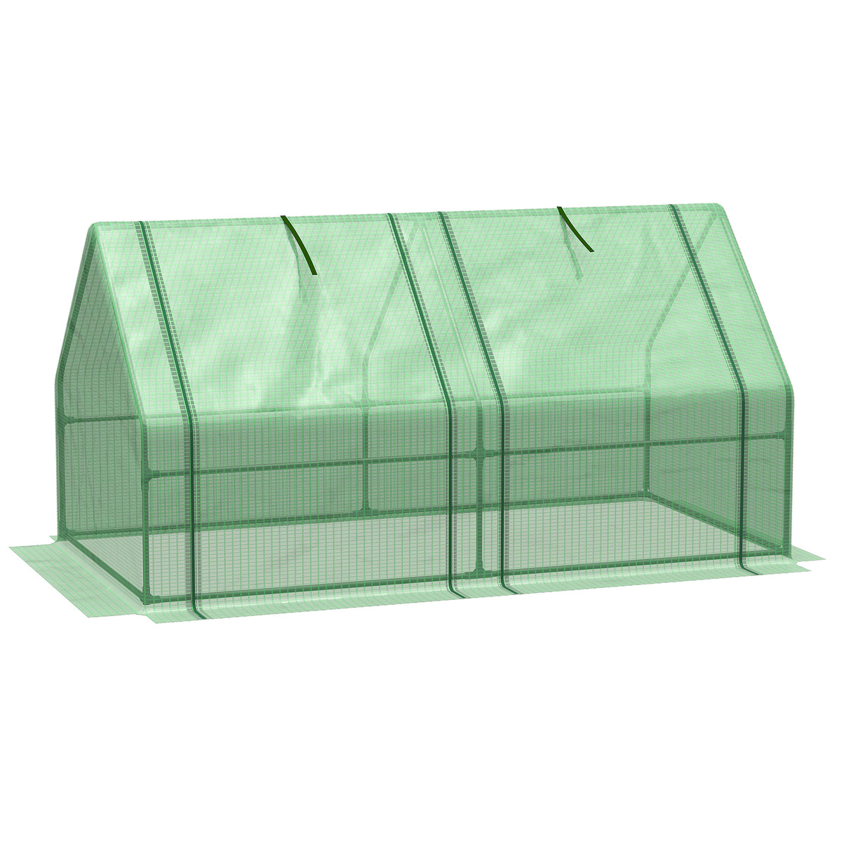 Portable Mini Greenhouse, Outdoor Garden with Large Zipper Doors and Water/UV PE Cover, 5.9' x 3' x 3', Green