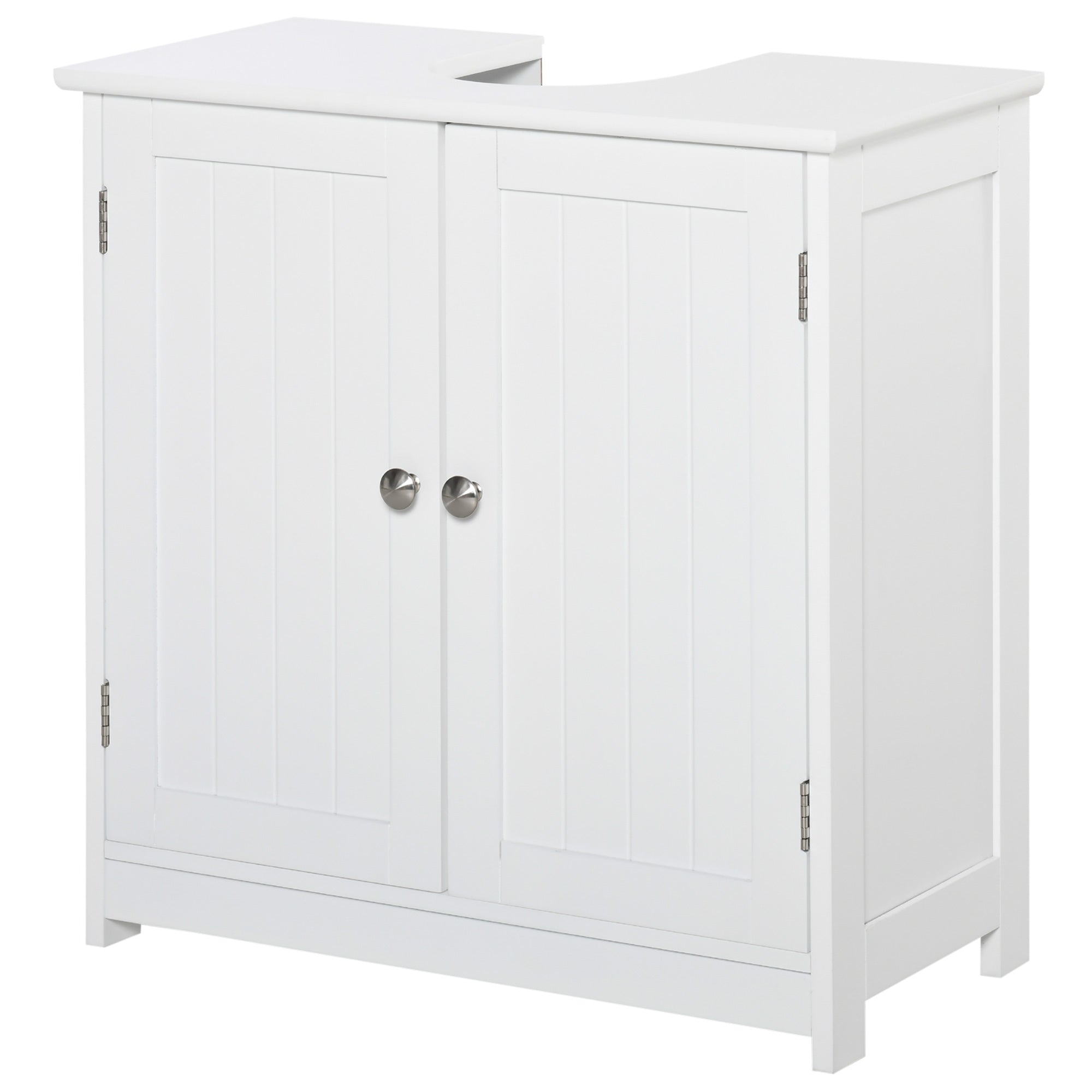 Bathroom Vanities, Bathroom Sink Cabinets with U-Shape Cut-Out and Adjustable Internal Shelf, White