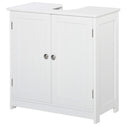 Bathroom Vanities, Bathroom Sink Cabinets with U-Shape Cut-Out and Adjustable Internal Shelf, White