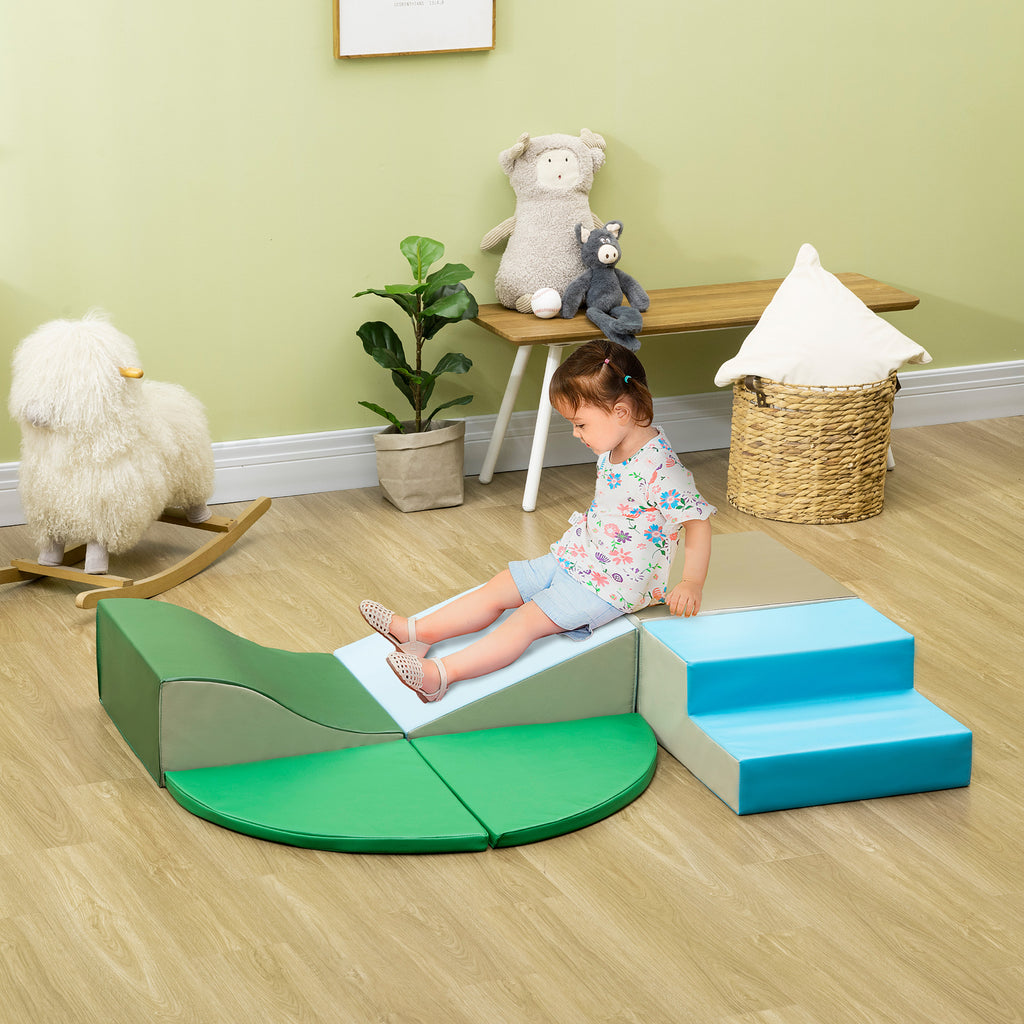 6-Pieces Foam Climbing Blocks for Toddlers 1-3 Years, Soft Play Set for Climb and Crawl, Contemporary