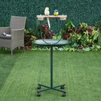 48" Rolling T-Stand, Parrot Stand, Bird Training Activity Playground With Wheels and Perch,, Bird Play Perch, Green