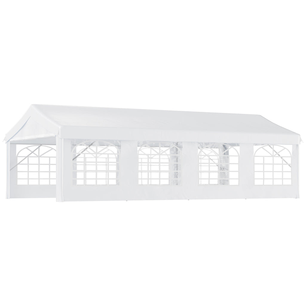 Heavy Duty Party Tent, 13x26 ft Outdoor Wedding Event Shelter, with Removable Sidewalls & Windows, for Family Gatherings, White