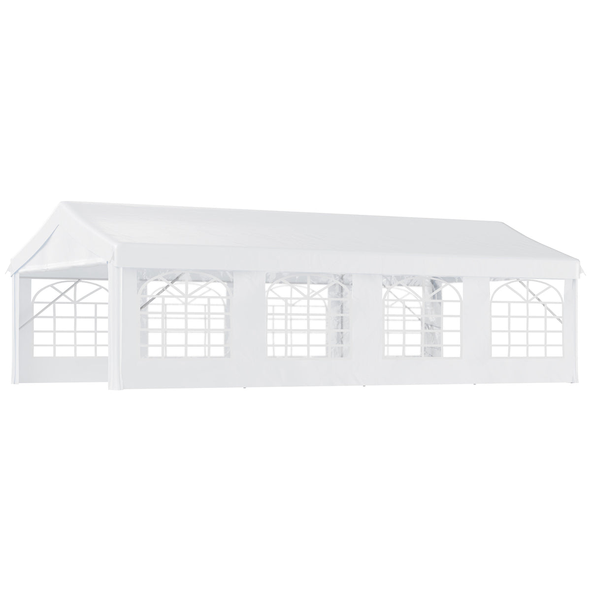 Heavy Duty Party Tent, 13x26 ft Outdoor Wedding Event Shelter, with Removable Sidewalls & Windows, for Family Gatherings, White