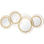 42.25" Circle Mirror for Wall, Modern Metal Wall Art for Living Room, Bedroom and Dining Room, Gold