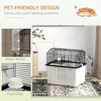 22" 2-Tier Hamster Cage with Extra-Deep 14" Base, Small Animal Cage with Ramp, Water Bottle, Food Dish, Wheels, Black