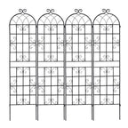 4 Pack Metal Garden Trellis with Galvanized Tube, Easy Assembly, Rustproof Climbing Plant Support, 80" L x 87" H, Black