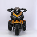 3-Wheel 12V Kids Electric Ride-On Motorcycle with Training Wheels and Headlight, Motorbike with MP3/USB, 43.5'' L x 23.5'' W x 29'' H, Yellow