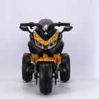3-Wheel 12V Kids Electric Ride-On Motorcycle with Training Wheels and Headlight, Motorbike with MP3/USB, 43.5'' L x 23.5'' W x 29'' H, Yellow