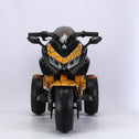 3-Wheel 12V Kids Electric Ride-On Motorcycle with Training Wheels and Headlight, Motorbike with MP3/USB, 43.5'' L x 23.5'' W x 29'' H, Yellow