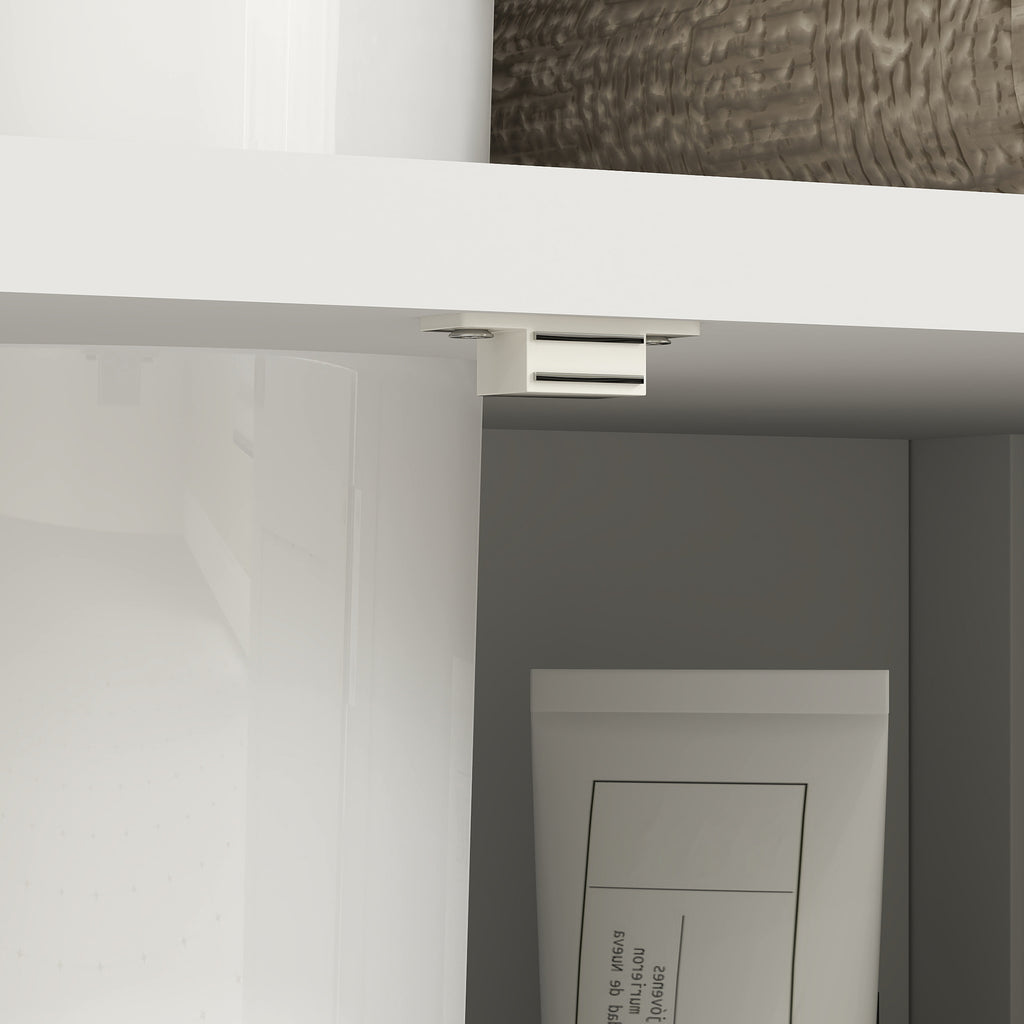 Pedestal Sink Storage Cabinet, Bathroom Under Sink Cabinet with 2 Doors and Open Shelf, Bathroom Vanity, White