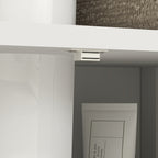 Pedestal Sink Storage Cabinet, Bathroom Under Sink Cabinet with 2 Doors and Open Shelf, Bathroom Vanity, White