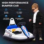 Bumper Car for Kids, 360° Rotation 6V Electric Ride On Bumper, White