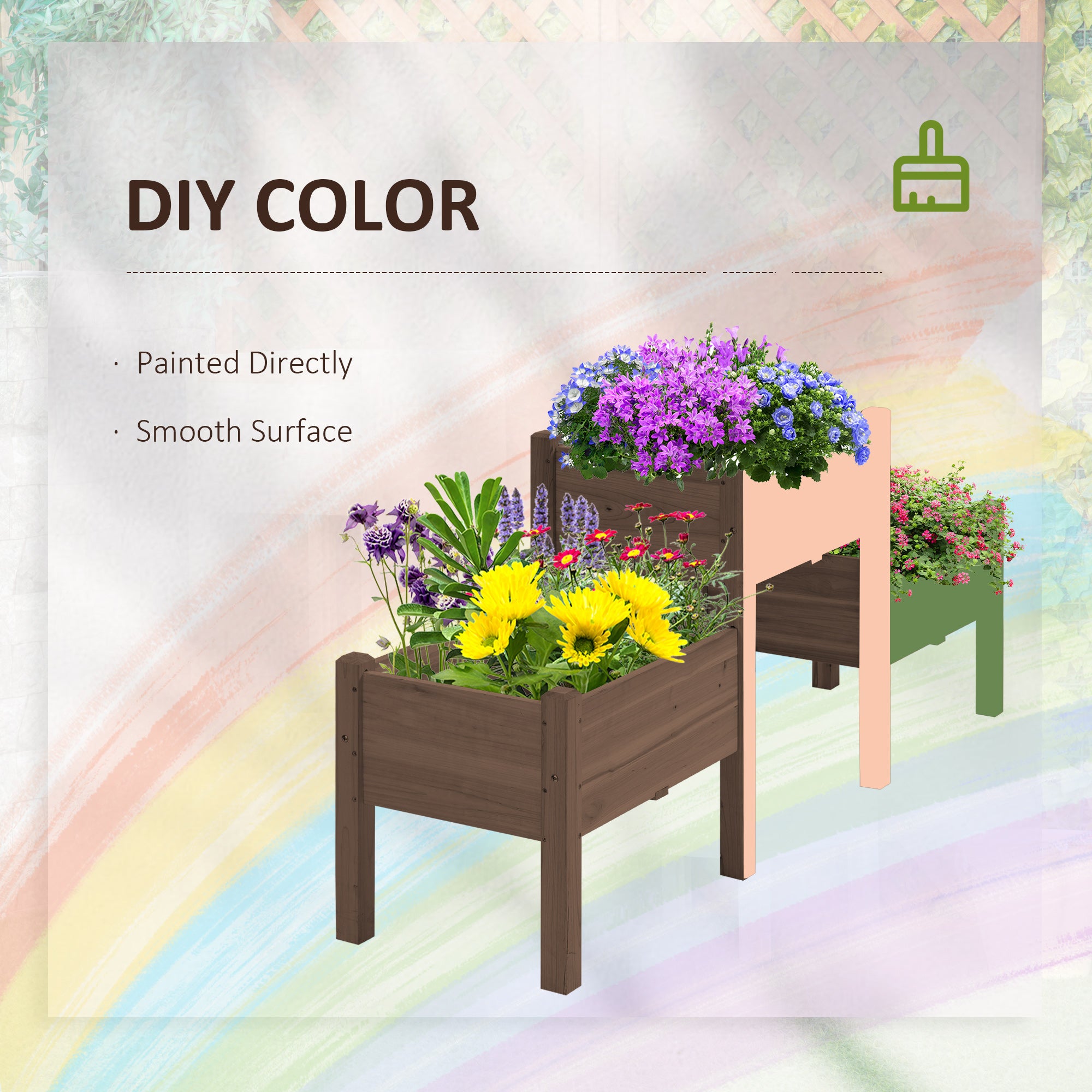 3 Tier Raised Garden Bed Freestanding Planter Box for Vegetables, Herb, Flowers