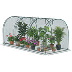 9' x 4' Crop Cage, Plant Protection Tent with Three Zippered Doors, Storage Bag and 4 Ground Stakes, for Garden, Yard, Lawn, Green