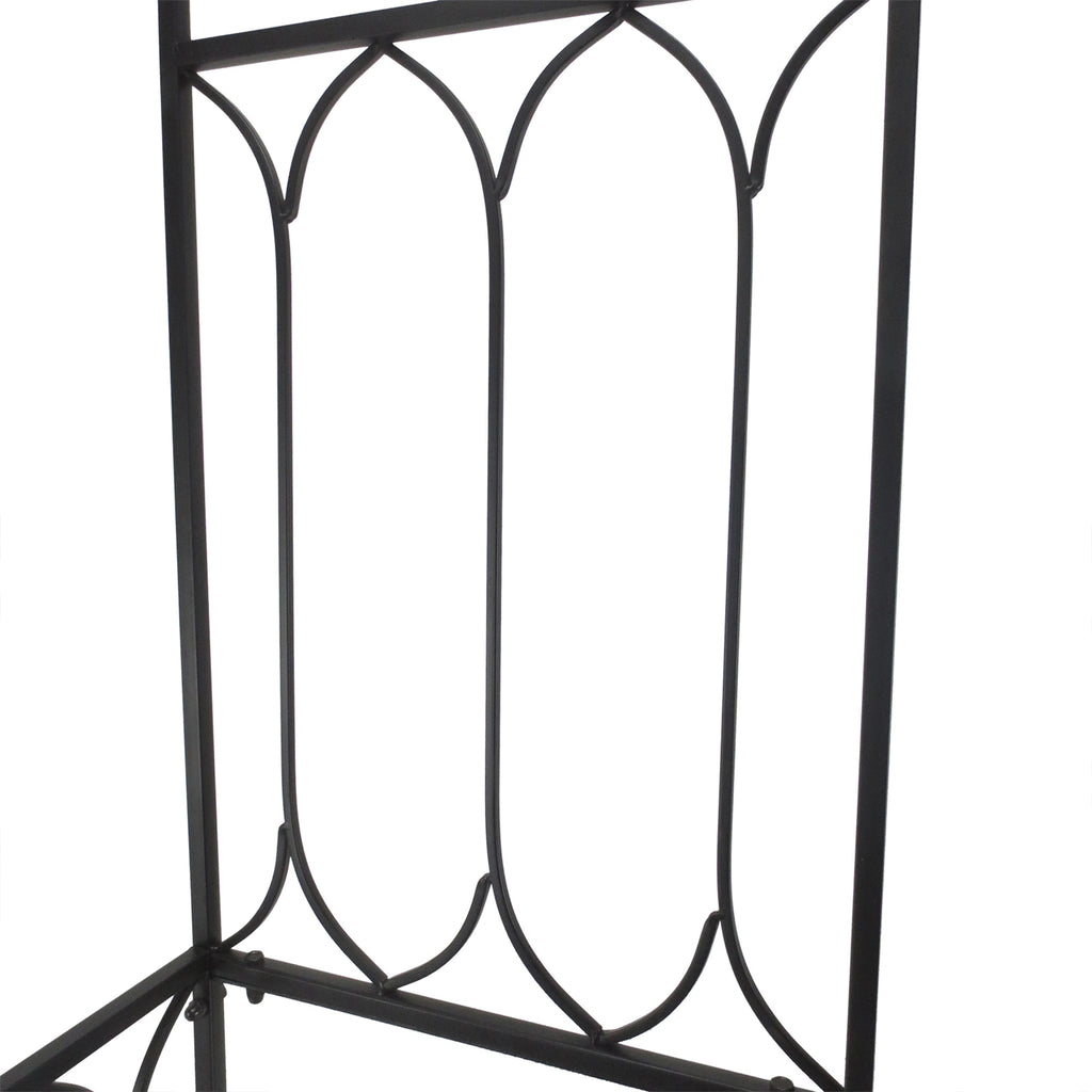 Metal Trellis Arbor Arch for Climbing Plants with Garden Bench, Grow Grapes and Vines, Decorative Seating, Black