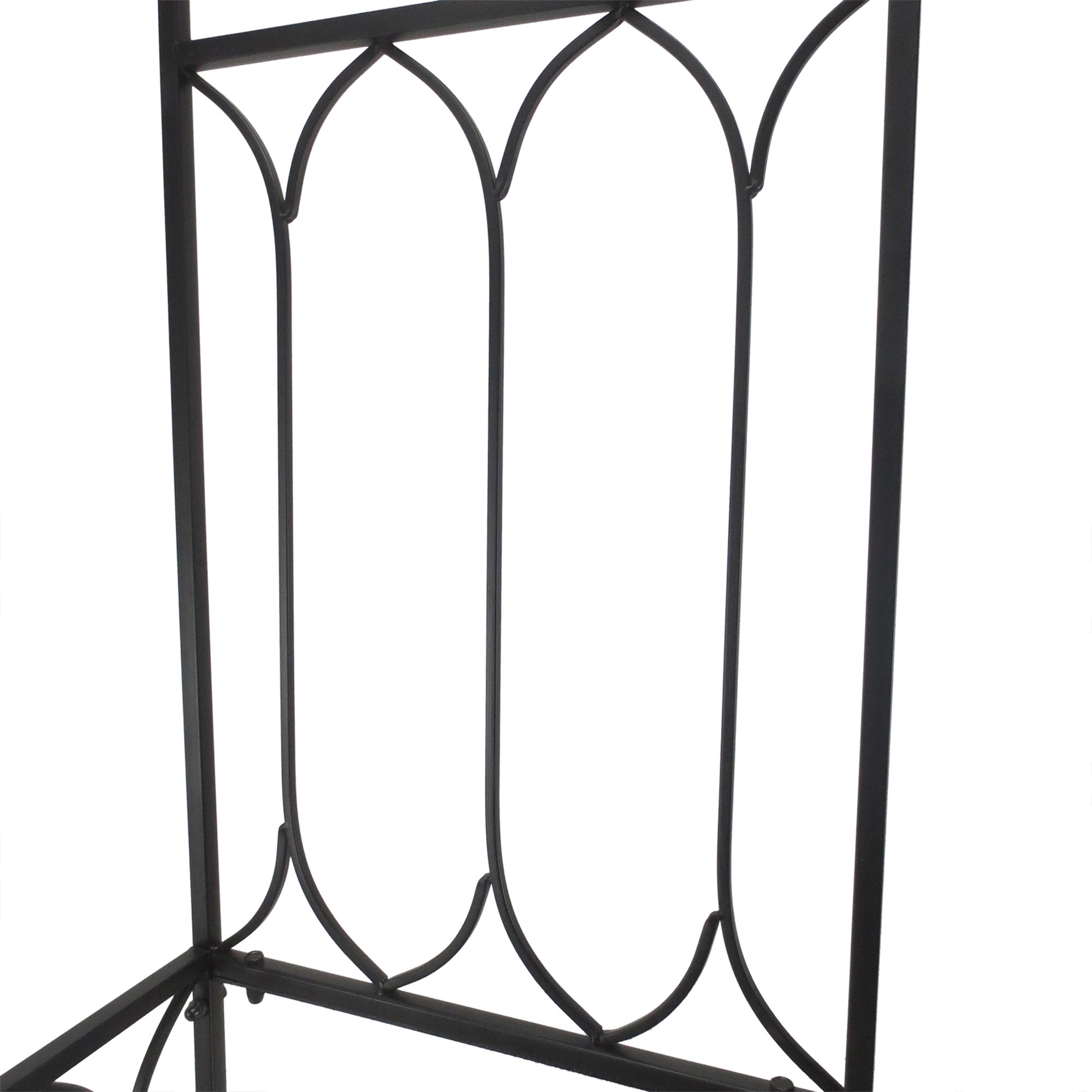 Metal Trellis Arbor Arch for Climbing Plants with Garden Bench, Grow Grapes and Vines, Decorative Seating, Black