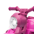 Ride On Motorcycle, 6V Ride on Bubble Car, 3 Wheeled Electric Motorcycle for Kids w/ LED Headlight, Music, Pink