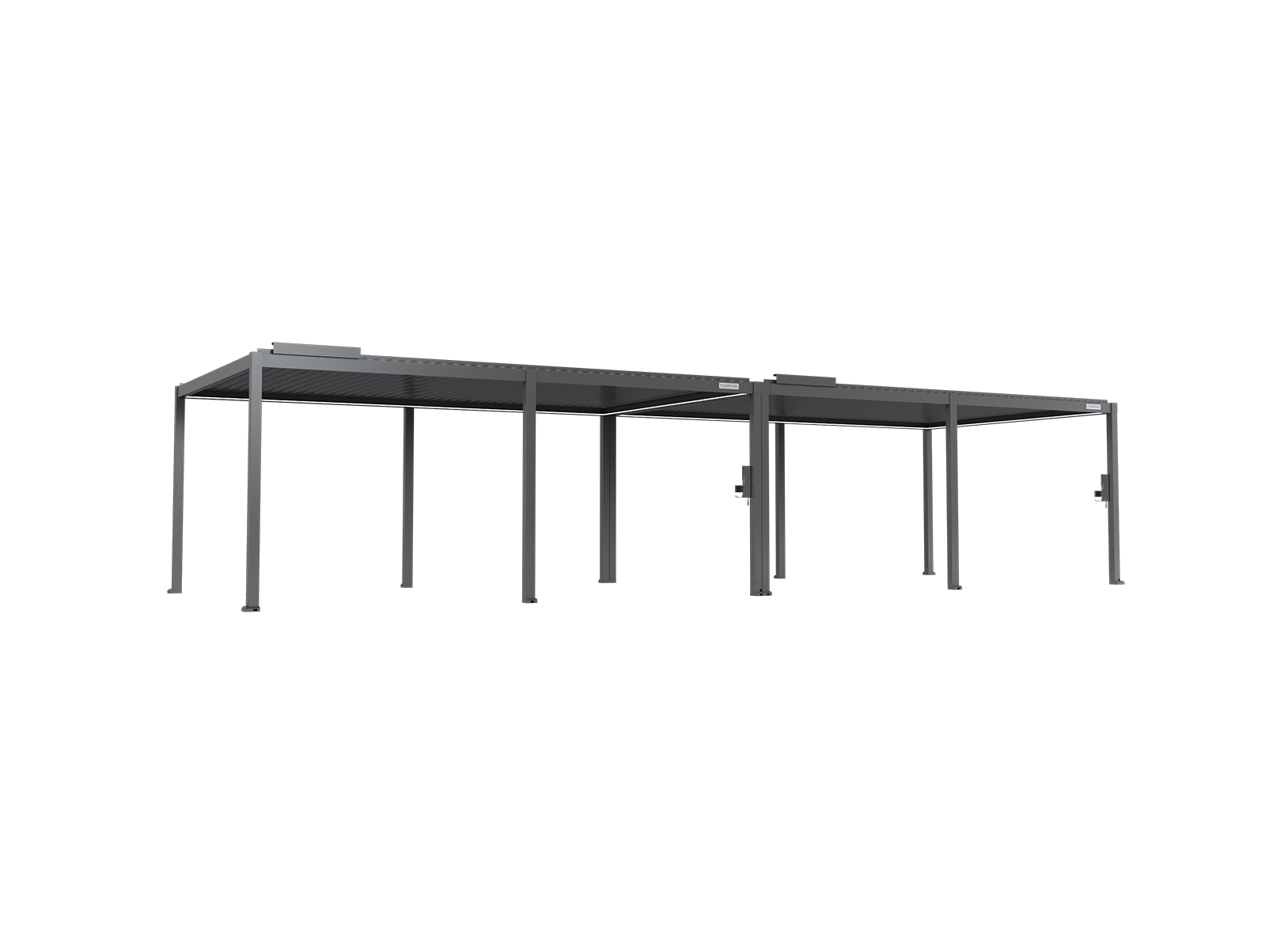 POWER+ Gen 2 Motorized Pergola — 13'L x 40'W Gray 6063-T5 Aluminum with Motorized Louvers