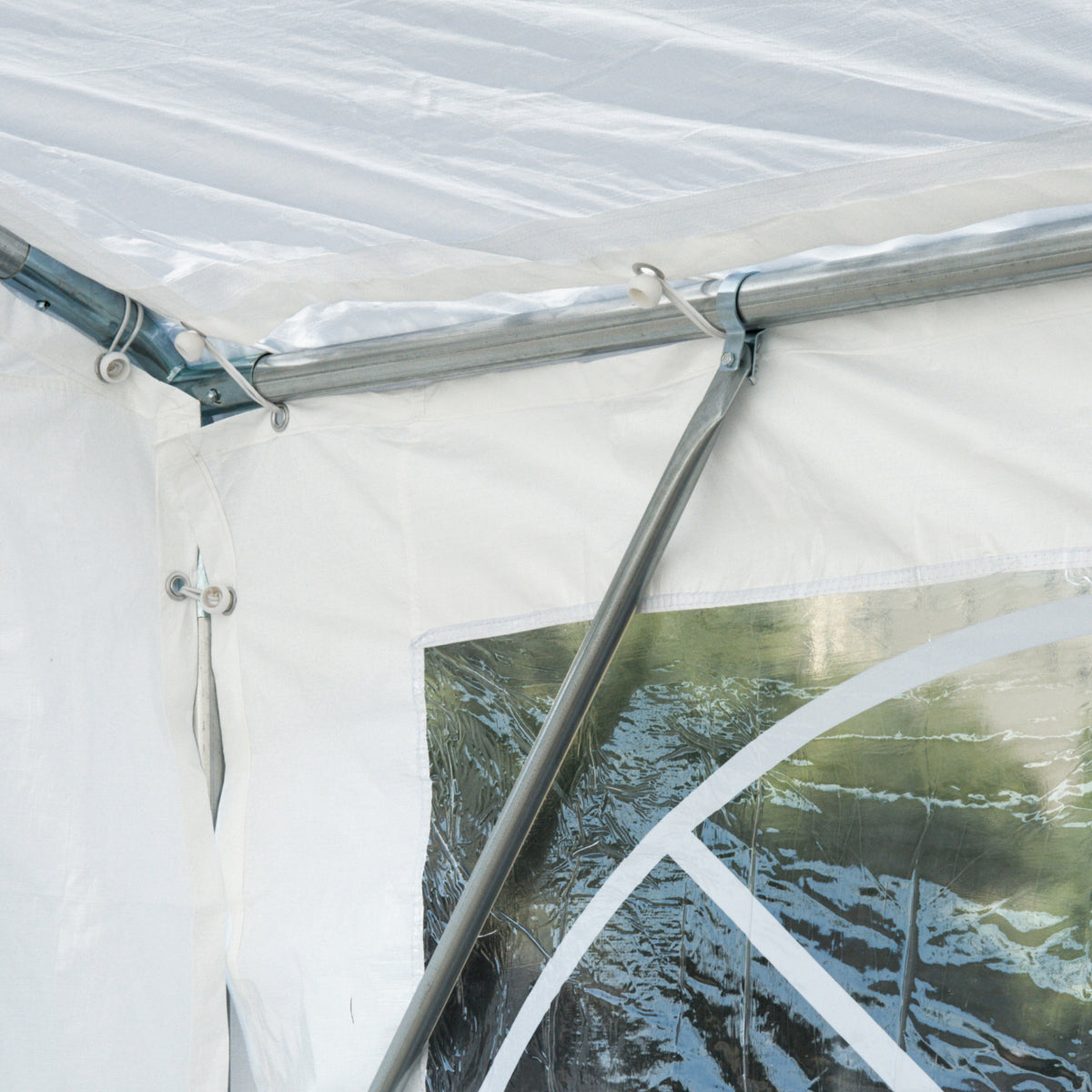 Heavy Duty Party Tent, 13x26 ft Outdoor Wedding Event Shelter, with Removable Sidewalls & Windows, for Family Gatherings, White