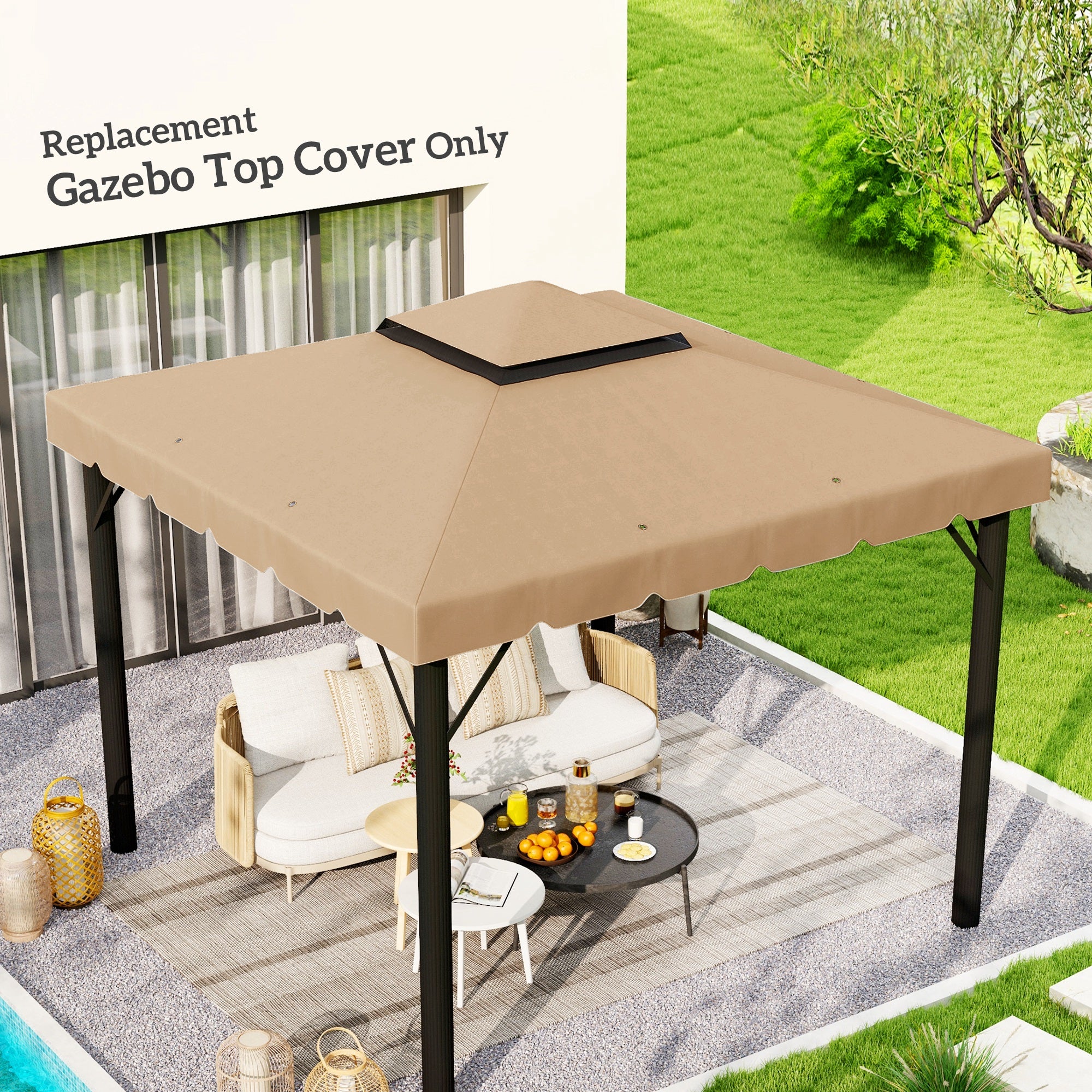 Model 84C-051 or 84C-269 10' x 10' Gazebo Replacement Canopy, Khaki