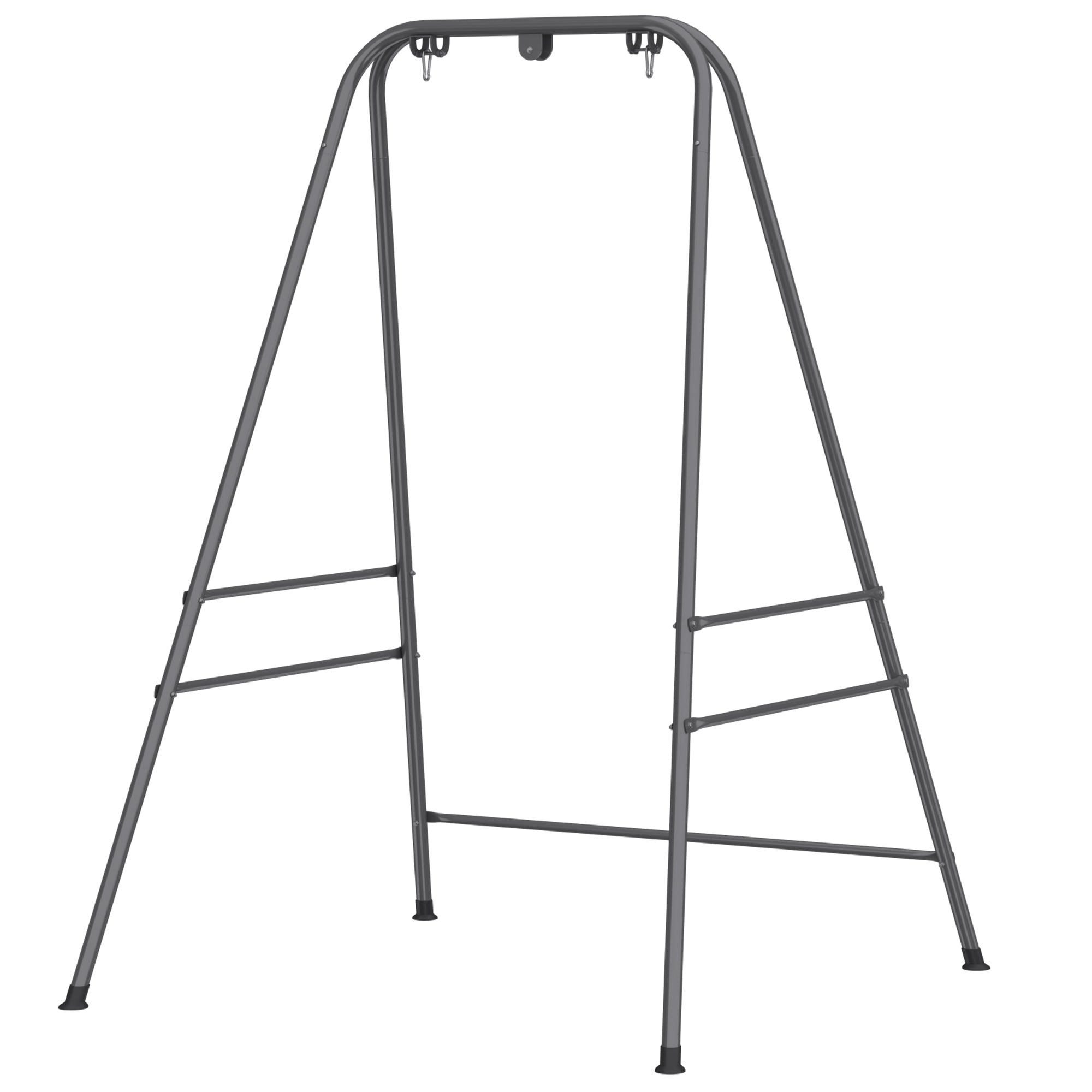 Hammock Chair Stand Indoor and Outdoor Use with Anti-Slip Foot Pads, 2 Carabiners, Gray