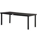 75" x 35" Outdoor Dining Table for 8 People, Rectangular Aluminum Frame Garden Table with All-Weather Faux Wood Top for Lawn, Patio, Black