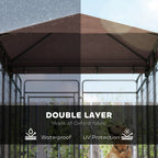Dog Kennel Outdoor with Waterproof Canopy, Dog Run with Galvanized Chain Link, Secure Lock, for Backyard and Patio, Large and Medium Sized Breeds, Chickens, Ducks, 9.3' x 4.6' x 5.2'