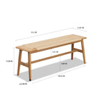 Solid Dining Bench with Handwoven Cane Seat, Breathable Wood Bench for Dining Room or Bedroom, 31.5″ L x 12″ W x 16″ H, Oak