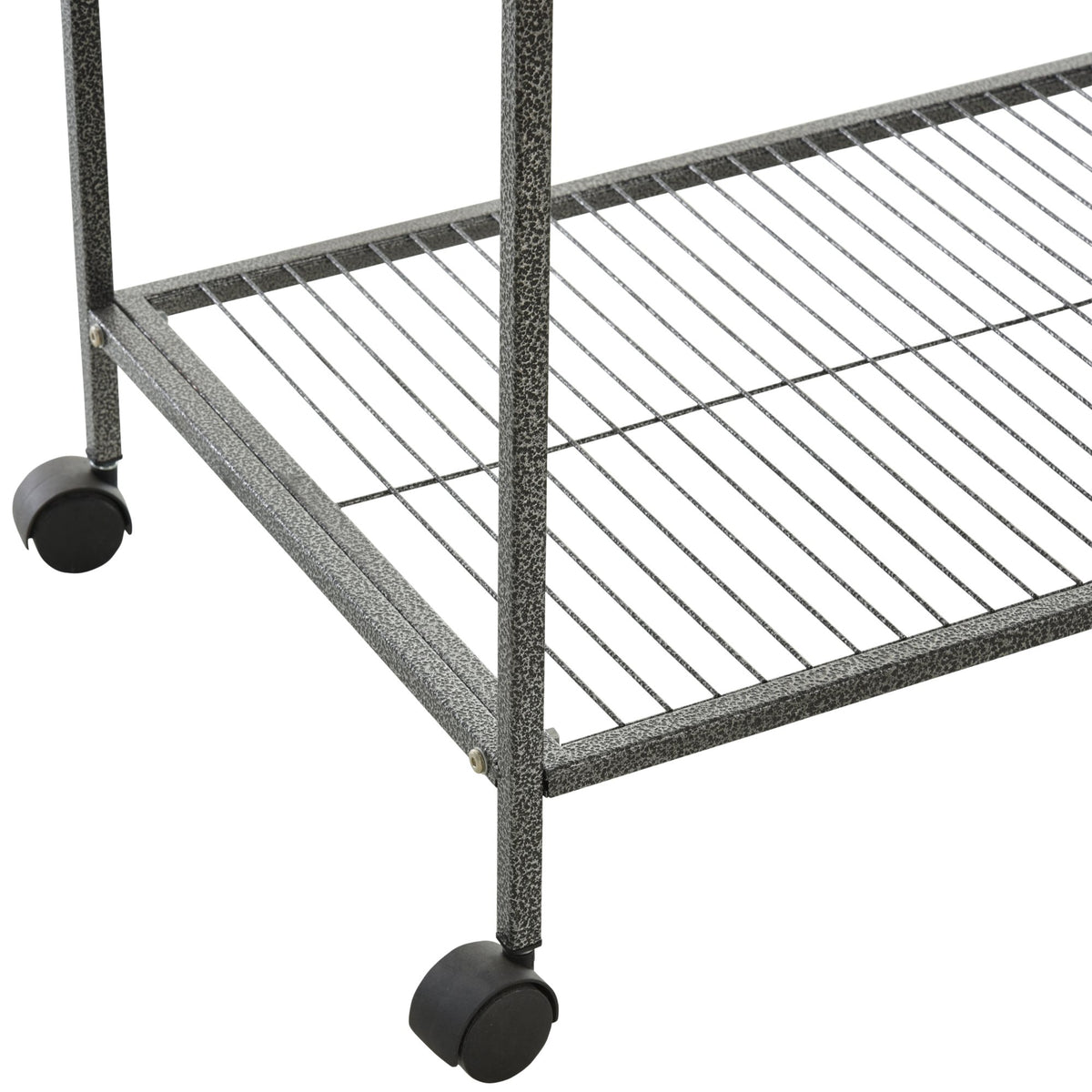 Rolling 65"L Bird Cage w/ Storage Shelf Wood Perch Food Container