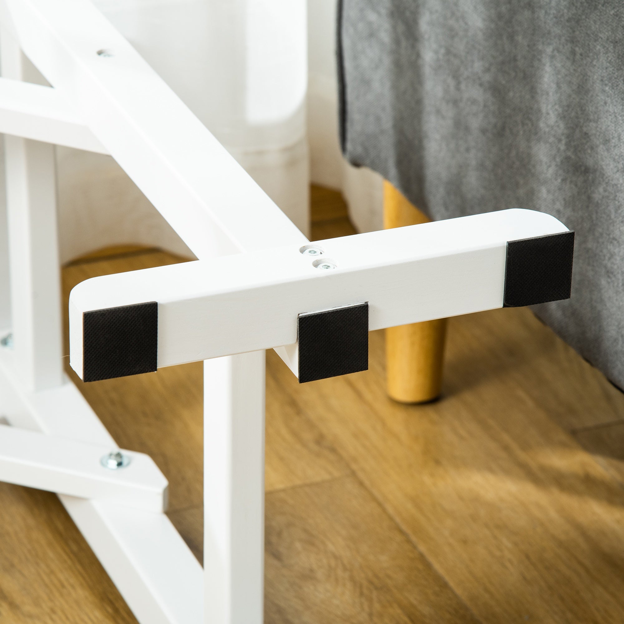 Dog Ramp Foldable with Non-slip Carpet Top Platform, Gray, White