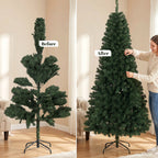 7.5 ft Artificial Christmas Tree, Norway Spruce Tree, Hinged Xmas Tree with Metal Stand