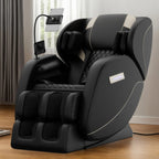 Zero Gravity Massage Recliner with Heating Functions, Full Body Air Pressure, Bluetooth Audio, Adjustable Footrest, 51.5" L x 28" W x 39" H, Black